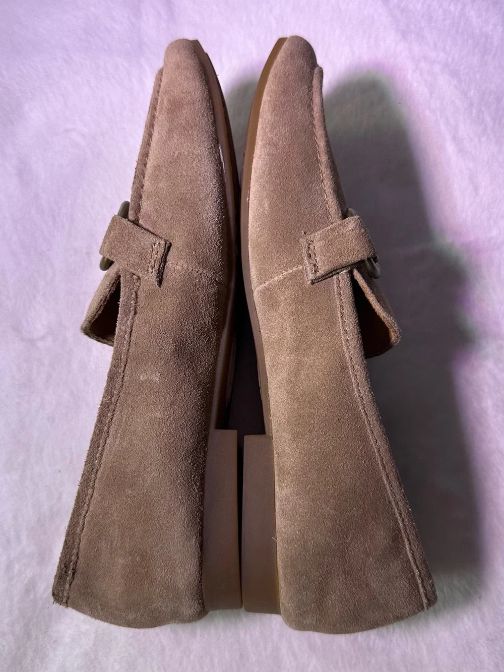 Born Suede Loafers with Metal Bit - Tan